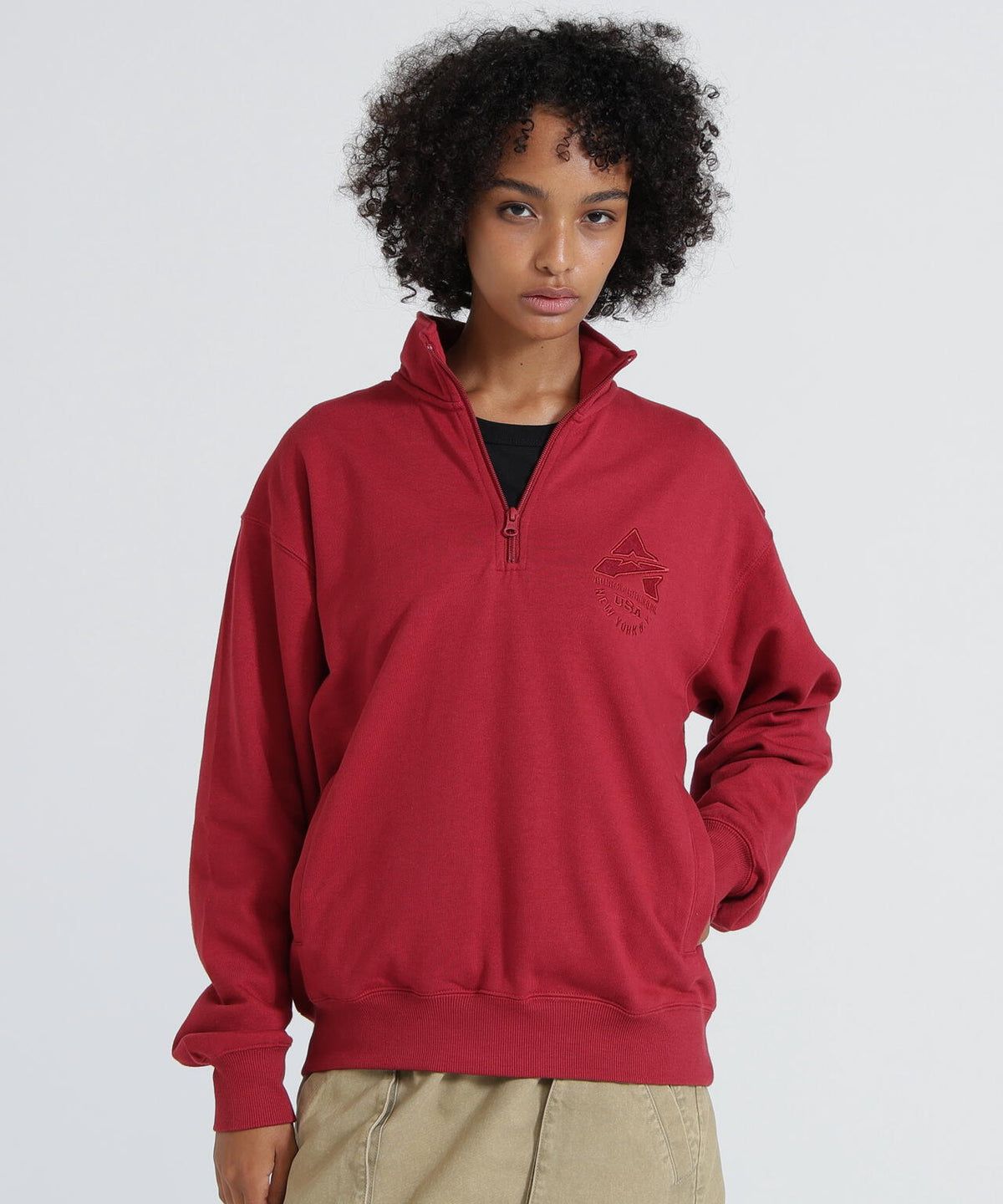《WEB&DEPOT限定》VARSITY HALF ZIP SWEAT