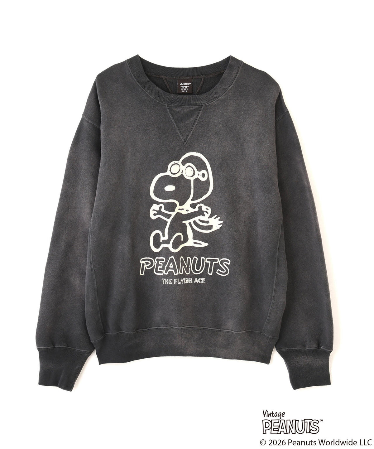 《AVIREX × PEANUTS》GUSSET CREWNECK SWEAT