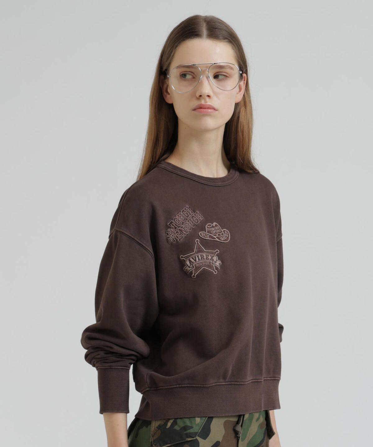 FADE COWBOY PATCH CREW SWEAT
