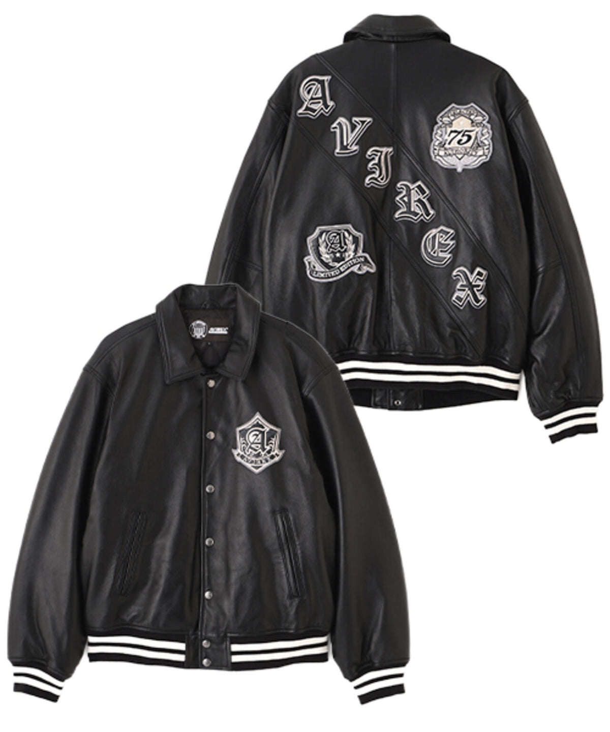 VARSITY LEATHER JACKET ”SELECTED AUTHORITY”