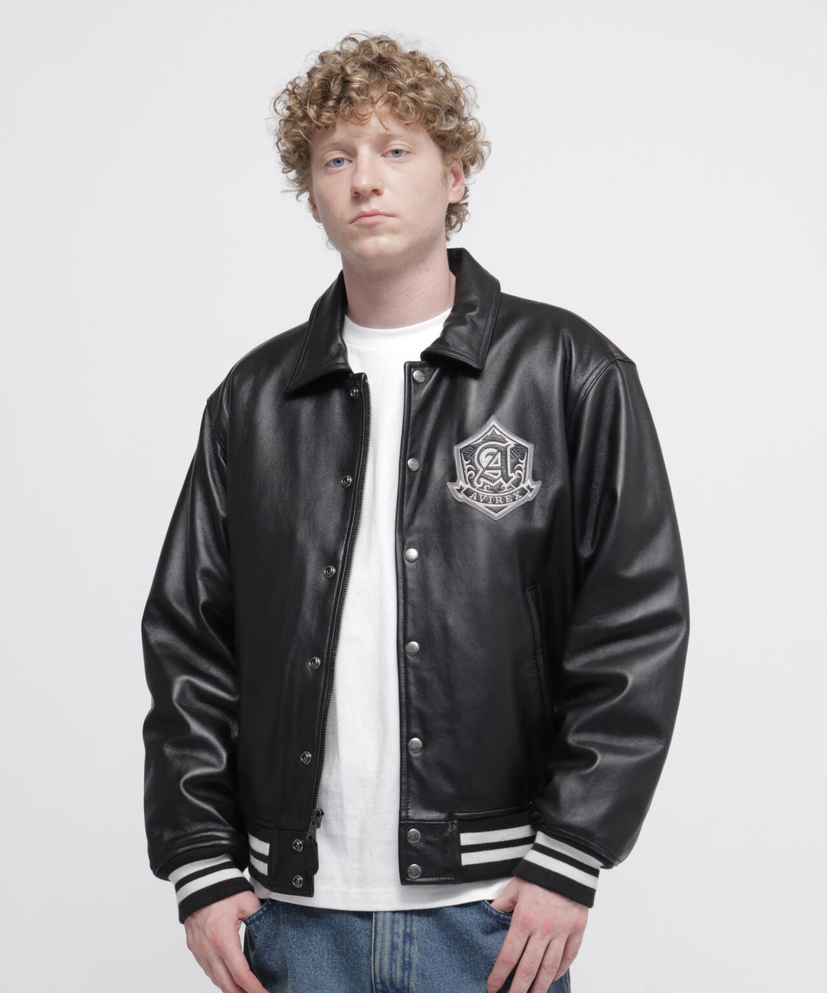 VARSITY LEATHER JACKET ”SELECTED AUTHORITY”