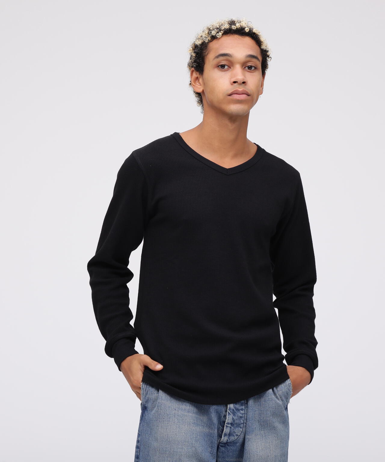《DAILY/デイリー》L/S THERMAL V-NECK T-SHIRT