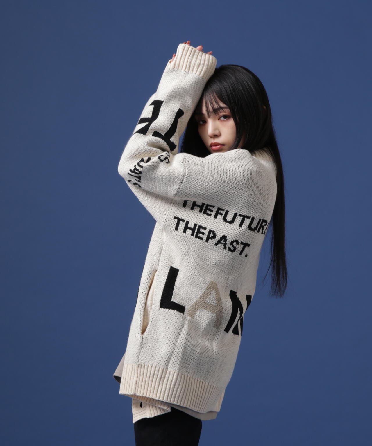 【WEB&DEPOT限定】WHITELAND/ホワイトランド/LOGO CARDIGAN