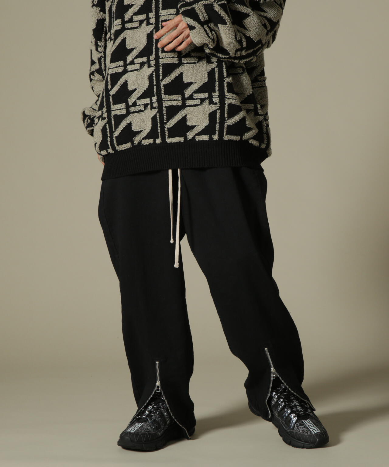 DankeSchon/ダンケシェーン/TC BLK FRONTZIP PANTS/TCブラックフロントジップパンツ