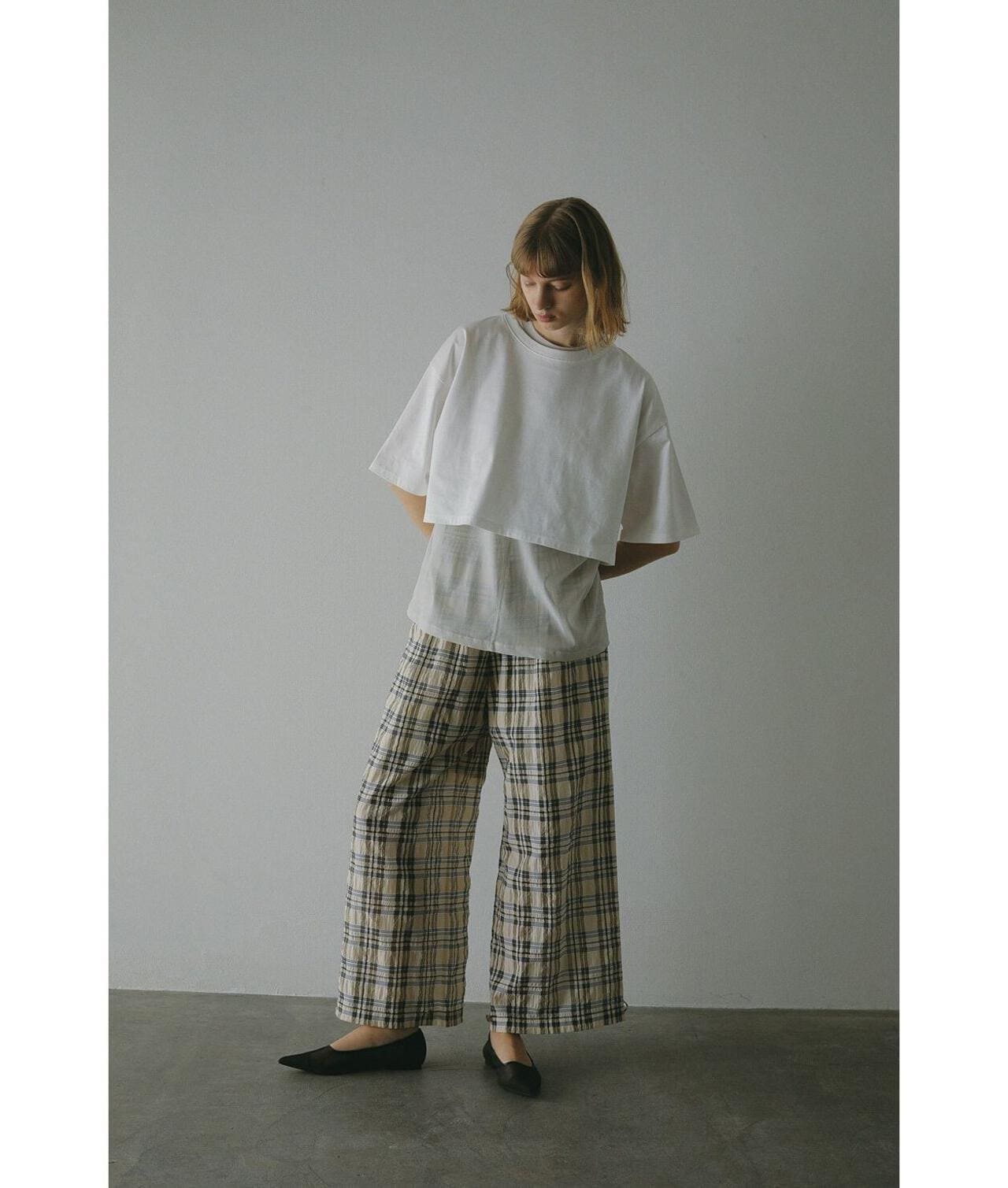MANOF/マノフ/BELTED GATHER PANTS