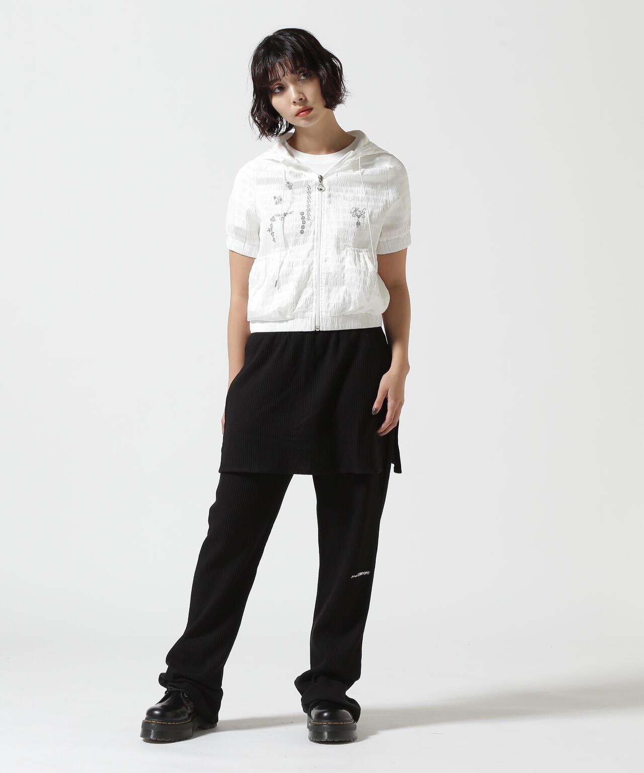 JICHOI COMFORT/ジチョイコンフォート/WAFFLE SLIM LAYERED PANTS