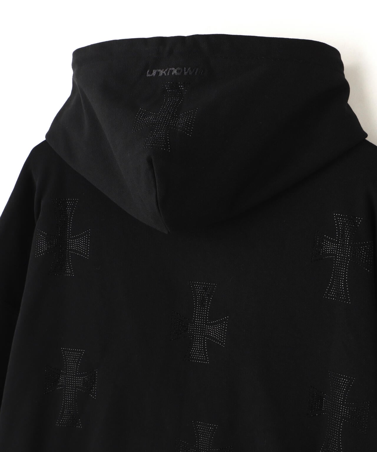 UNKNOWNLONDON/アンノウンロンドン/BLACK×BLACK CROSS REVERSIBLE ZIP HOODIE