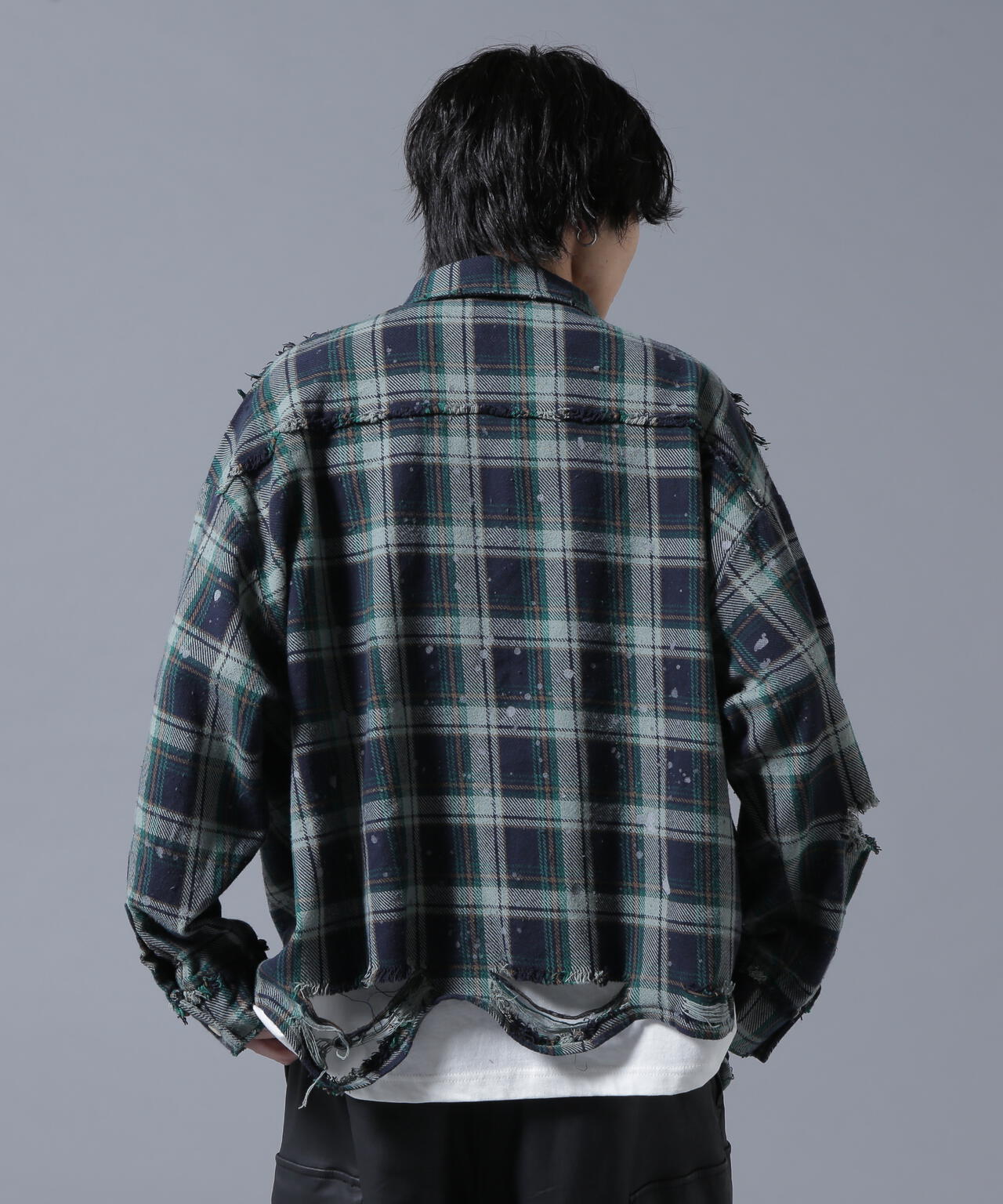 DankeSchon/ダンケシェーン/PIGMENT DAMAGE FLANNEL CHECK LONG SLEEVE SHIRTS