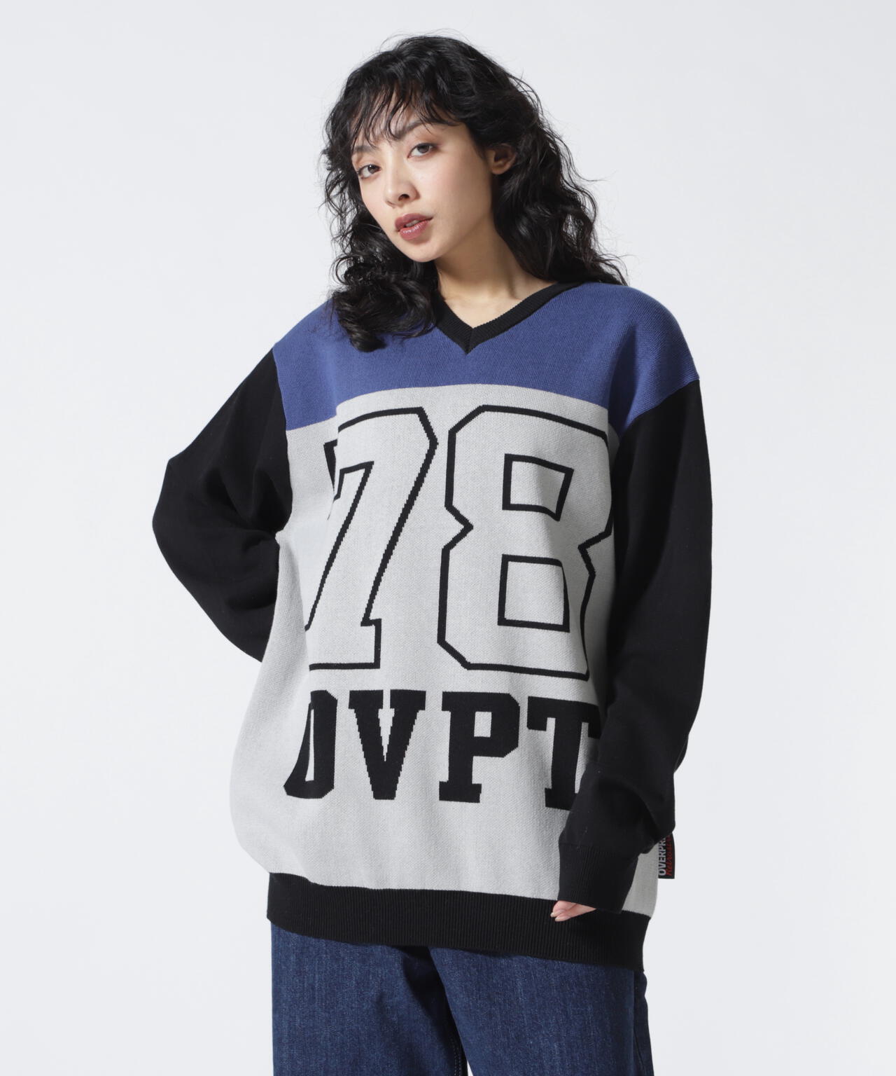 overprint/オーバープリント/78 V NECK COTTON KNIT