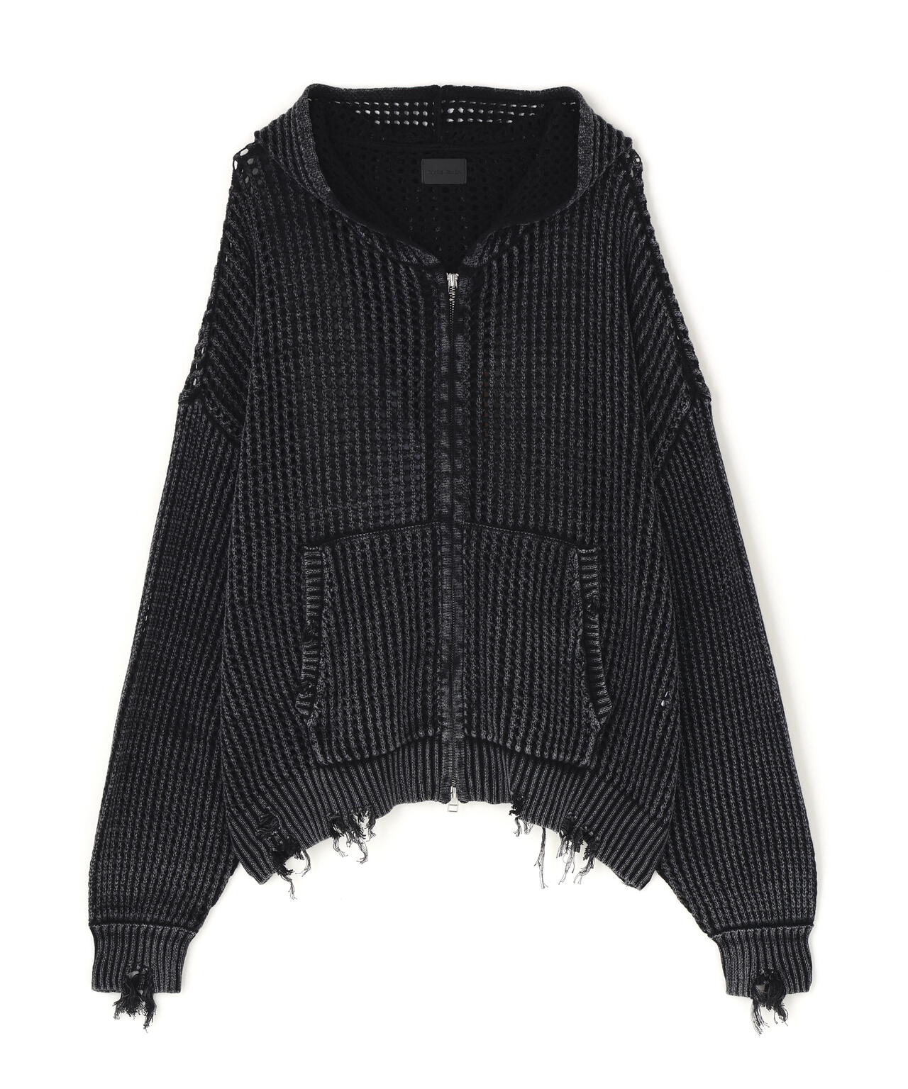 DankeSchon/ダンケシェーン/CHEMICAL MESH KNIT ZIP HOODIE