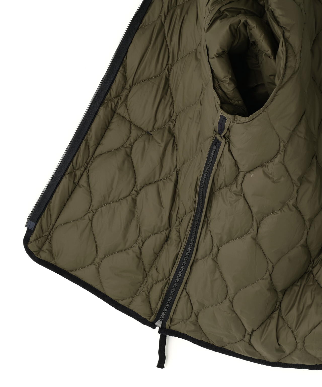 TAION/タイオン/MILITARY W-ZIP VNECK DOWN JACKET-SOFT SHELL【WOMEN】