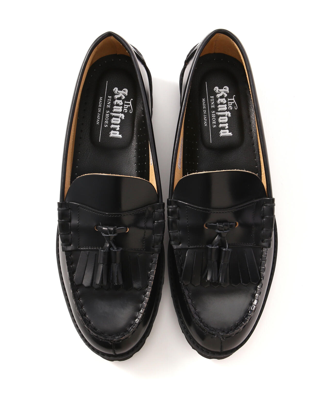 The Kenford Fineshoes/TANK SOLE LOAFERS/BLACK QUILT TASSEL