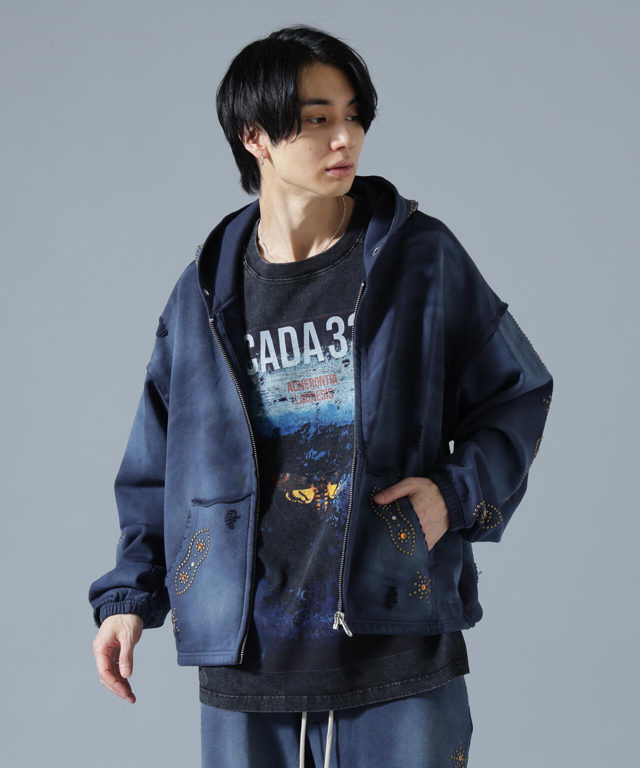 DankeSchon/ダンケシェーン/STUDS SWEAT ZIP HOODIE