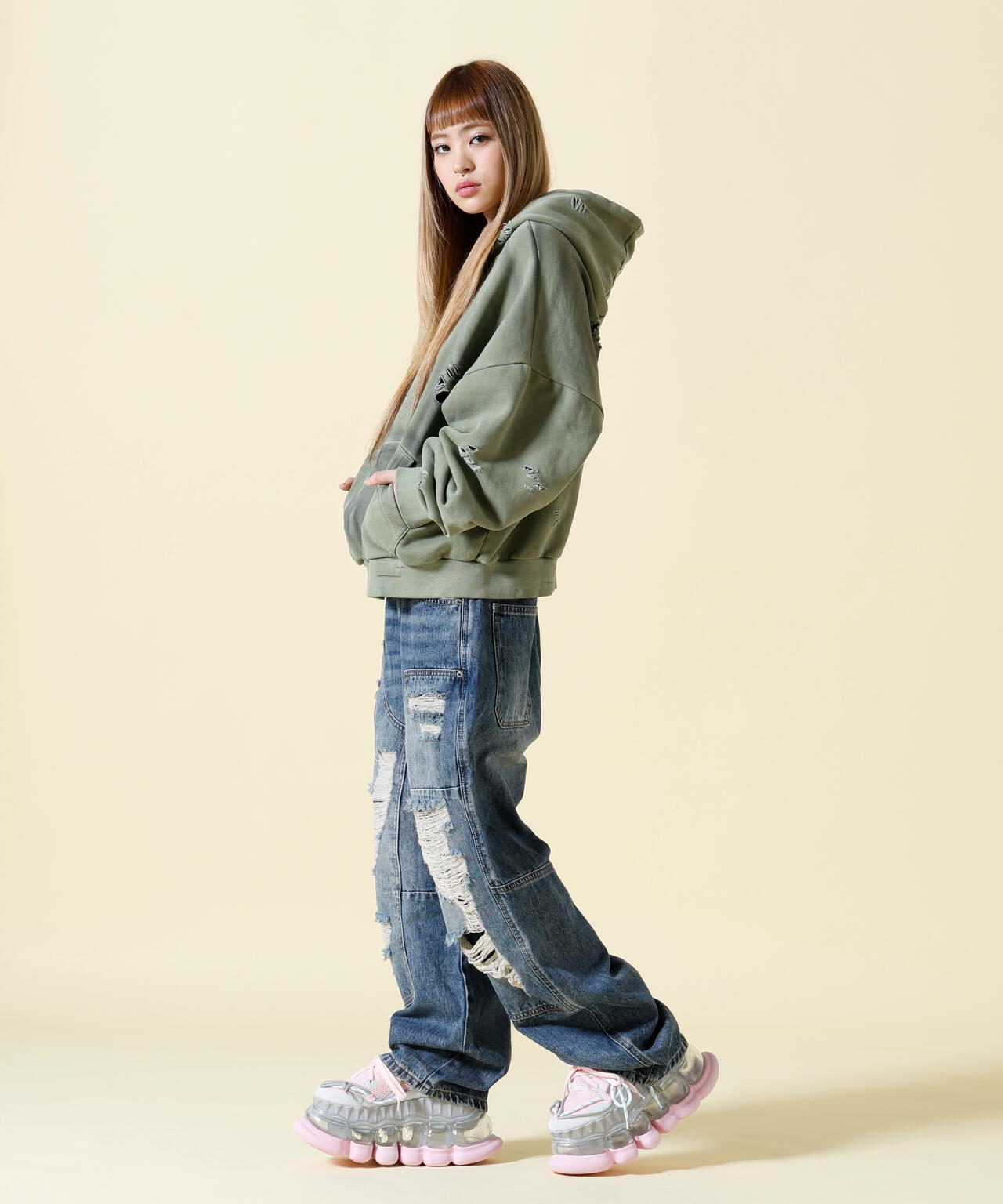 SIS/エスアイエス/Damage Pullover Hoodie