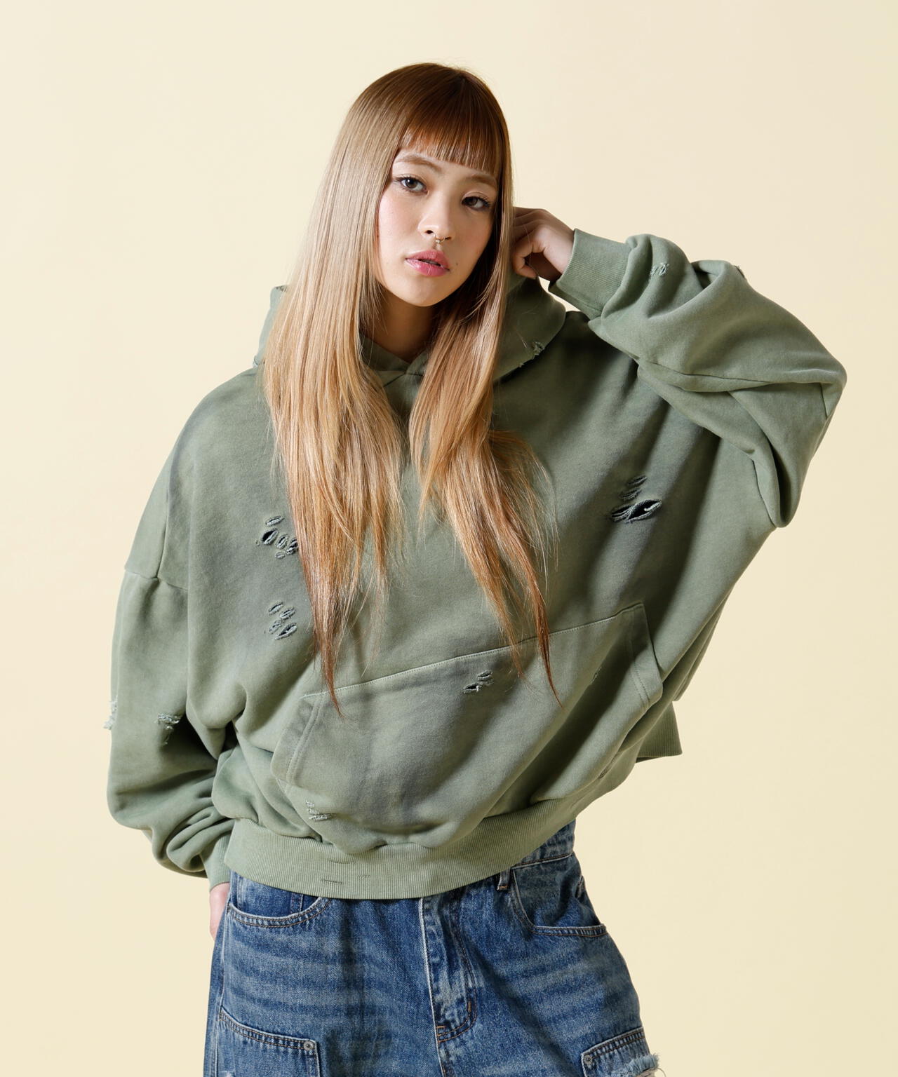 SIS/エスアイエス/Damage Pullover Hoodie