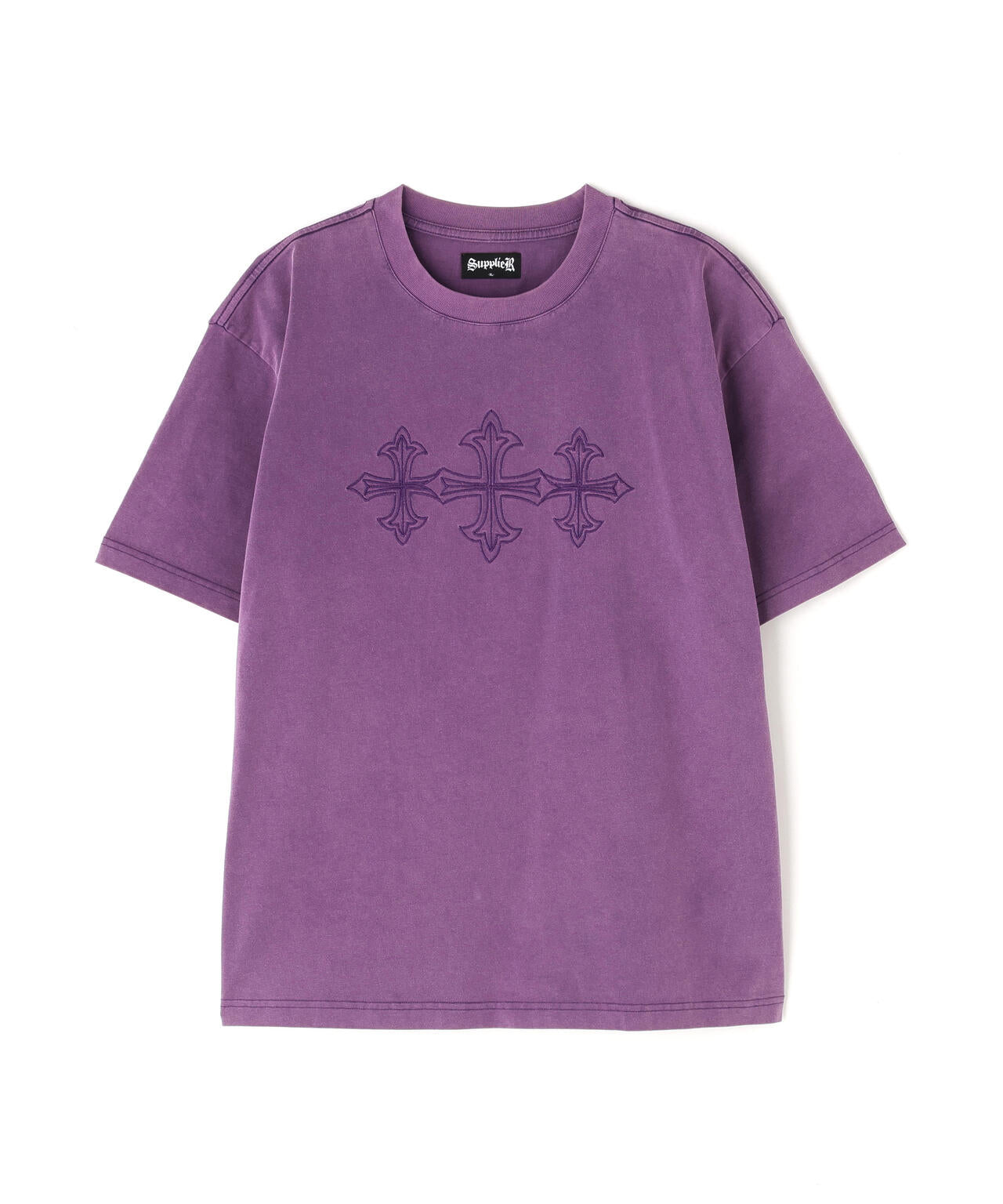 SUPPLIER/サプライヤー/Vintage Wash Embroidery Cross Tee