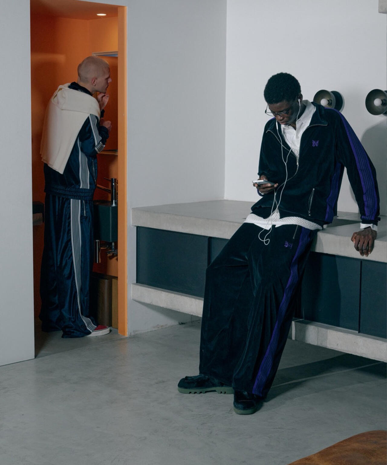 NEEDLES/ニードルズ/【LHP EXCLUSIVE】H.D. TRACK PANT - C/PE VEROUR(NAVY)