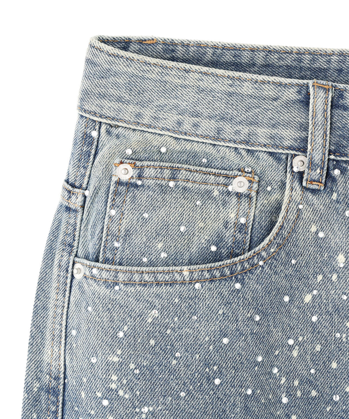 【WEB&DEPOT限定】DankeSchon/ダンケシェーン/RHINESTONE DENIM