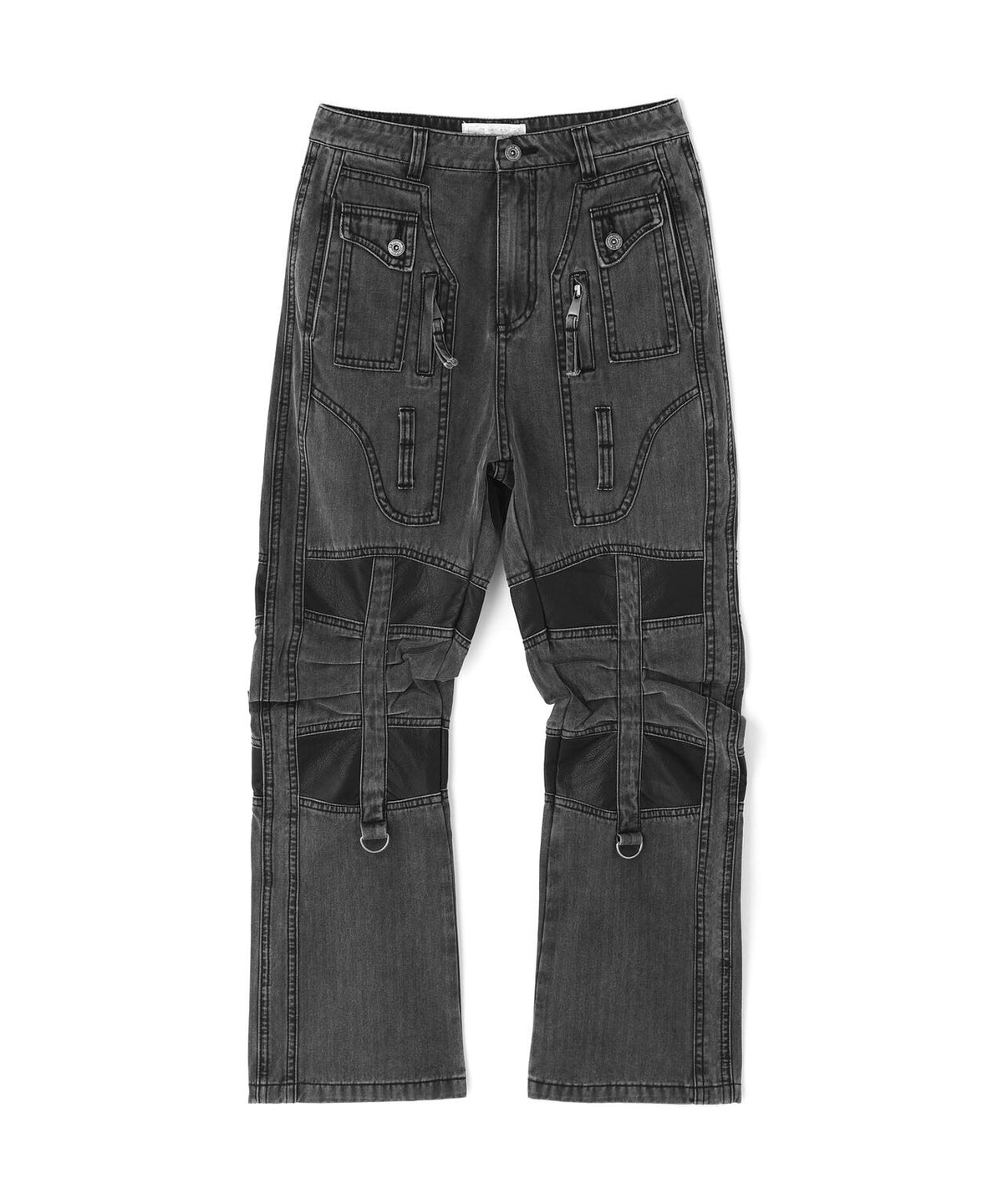DND4DES/ディーエヌディーフォーデス/Washed Paneled Strap-Tacked Jeans