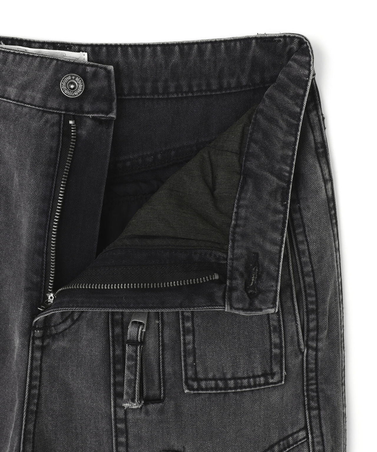 DND4DES/ディーエヌディーフォーデス/Washed Paneled Strap-Tacked Jeans