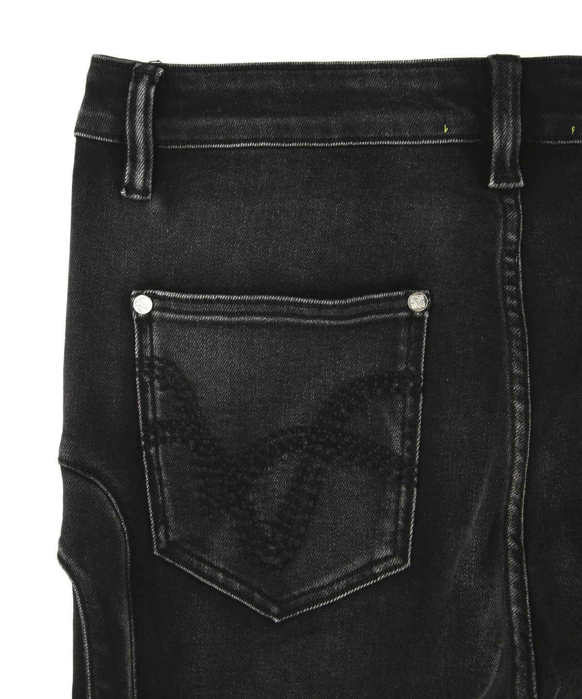 GUAPI/グアピ/Obsidian Black Cross Buckle Denim
