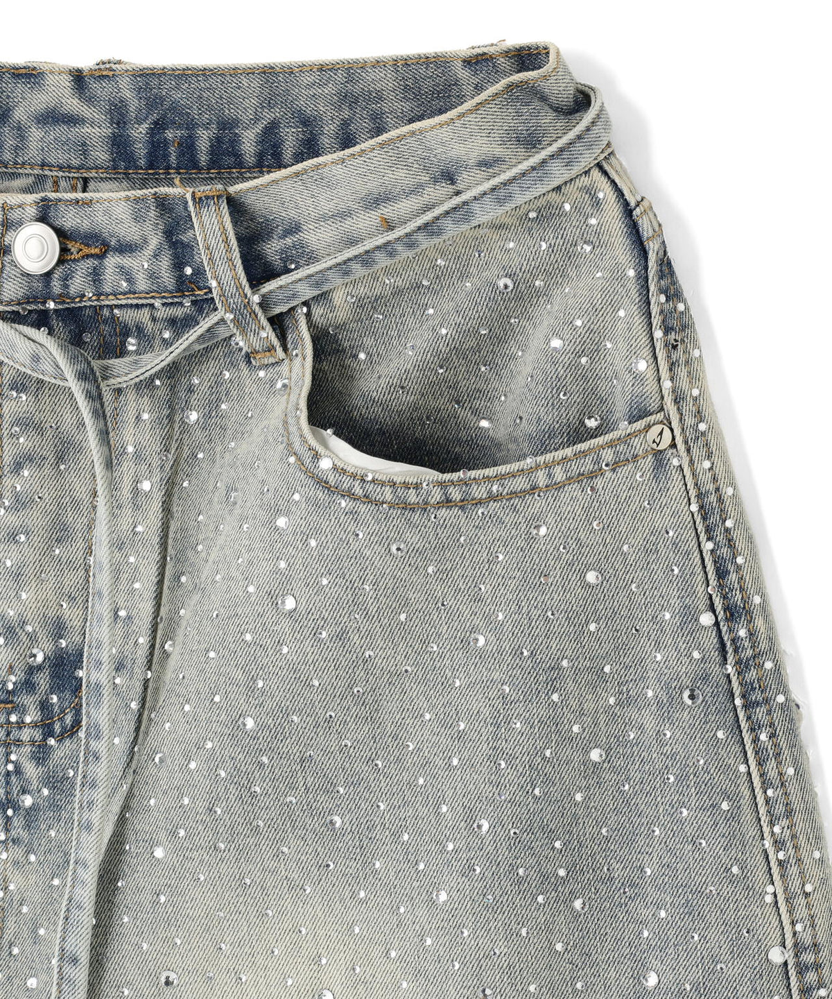 SIS/エスアイエス/RhineStone Short Denim Pants