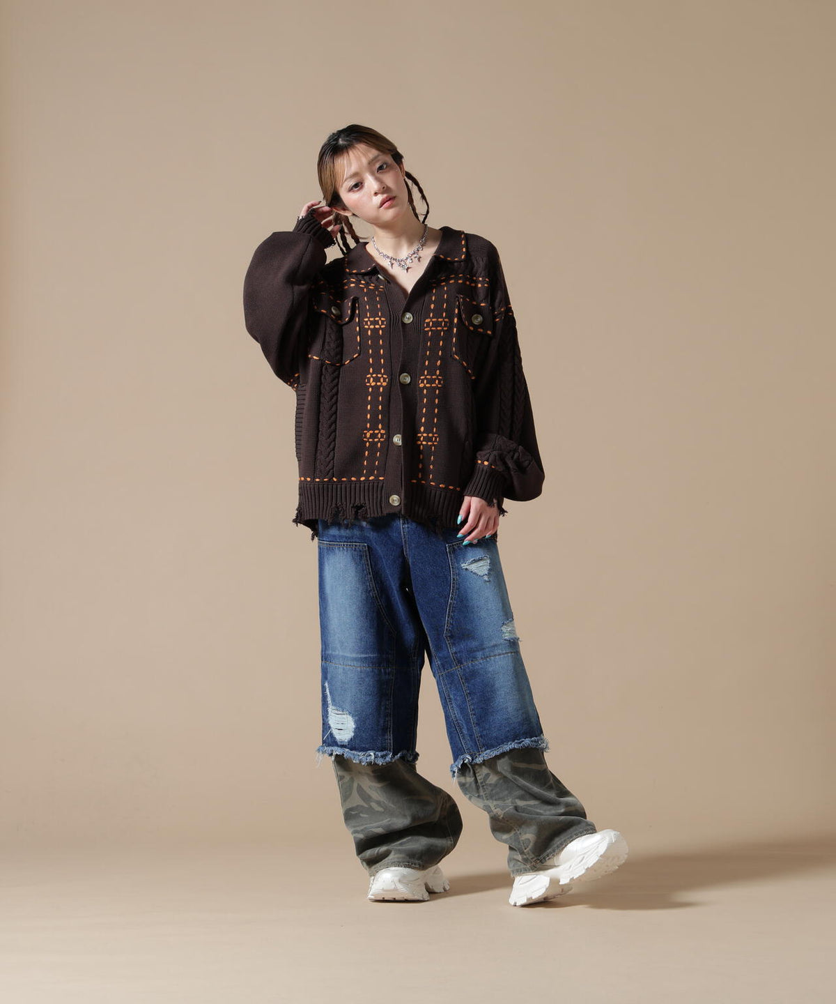 SIS/エスアイエス/Layered Camo Denim Pants