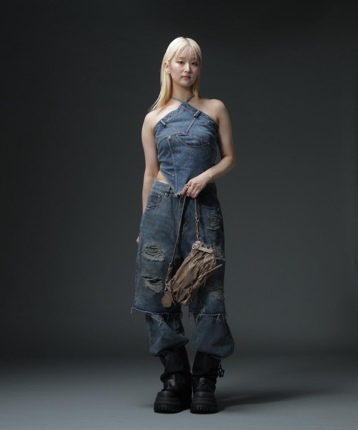 MAVYTH/メヴィス/LAYERED DENIM PANTS