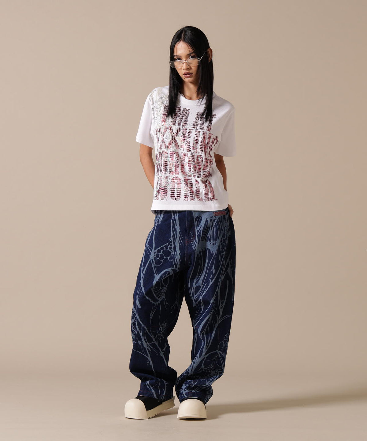 NoRemid/ノーリミッド/【LHP EXCLUSIVE】Leather Pattern Denim Pants