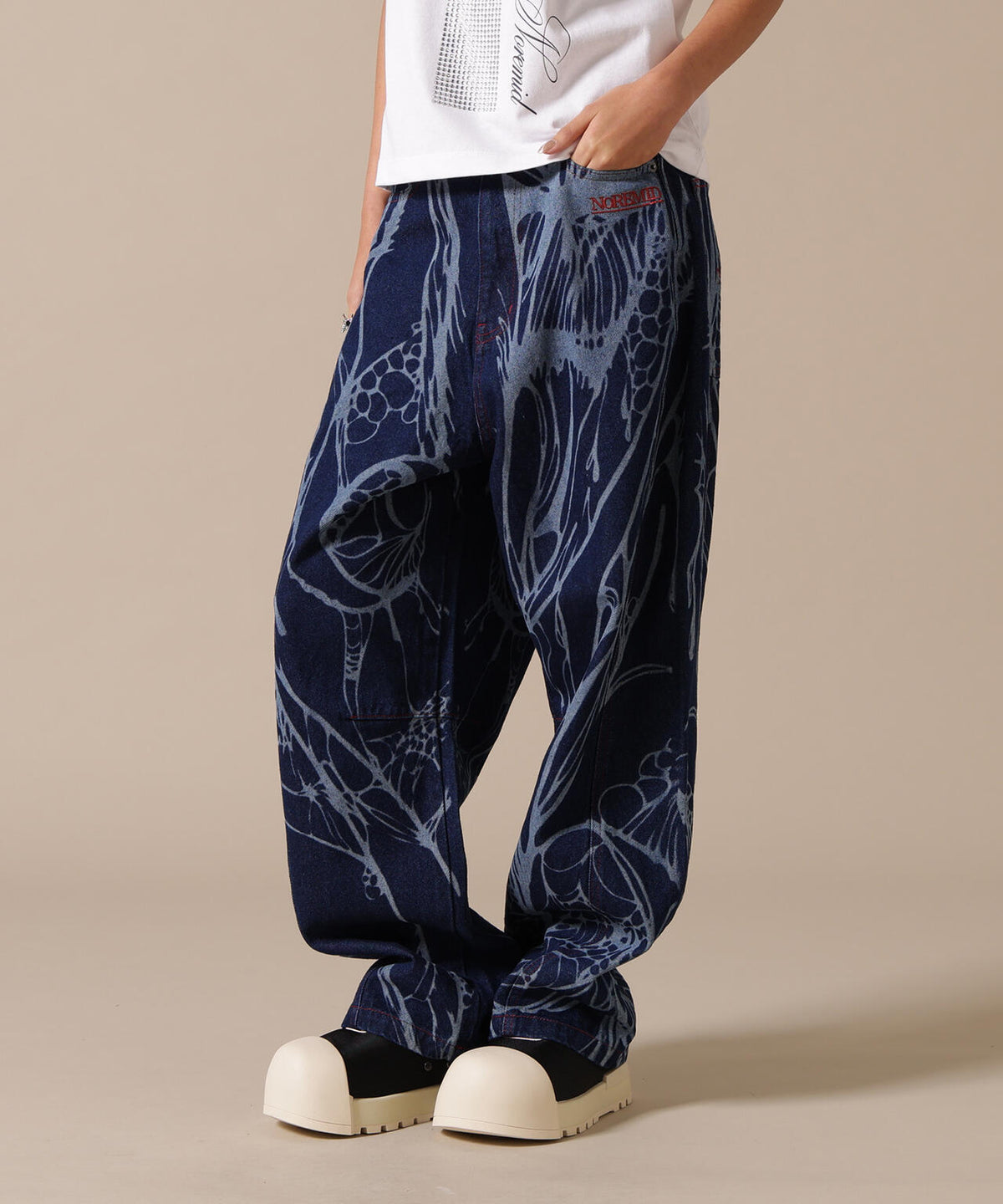 NoRemid/ノーリミッド/【LHP EXCLUSIVE】Leather Pattern Denim Pants
