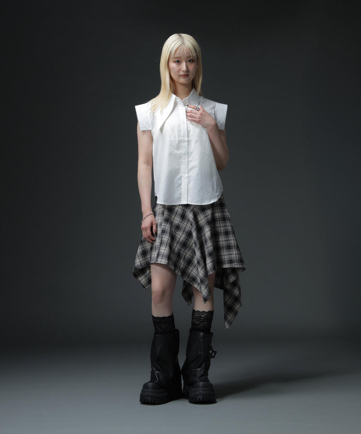 MAVYTH/メヴィス/TROMPEIL CHECK SKIRT