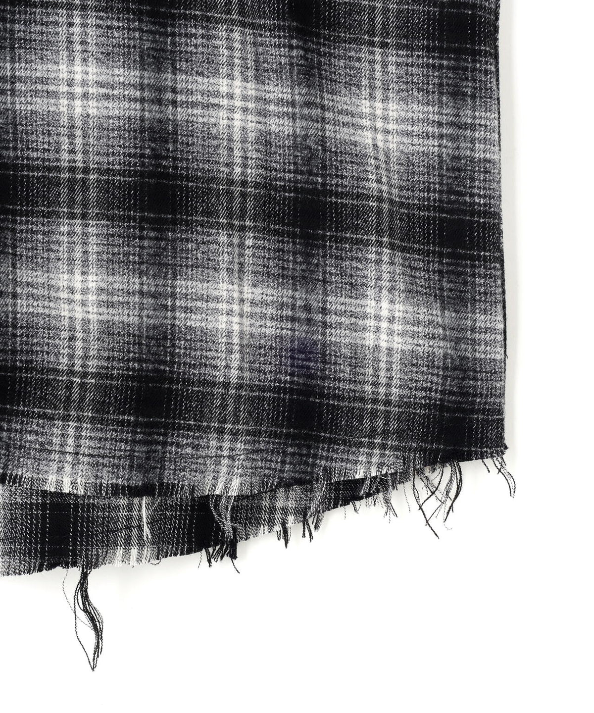 DankeSchon/ダンケシェーン/CUTOFF SWEATHOOD CHECK SHIRTS