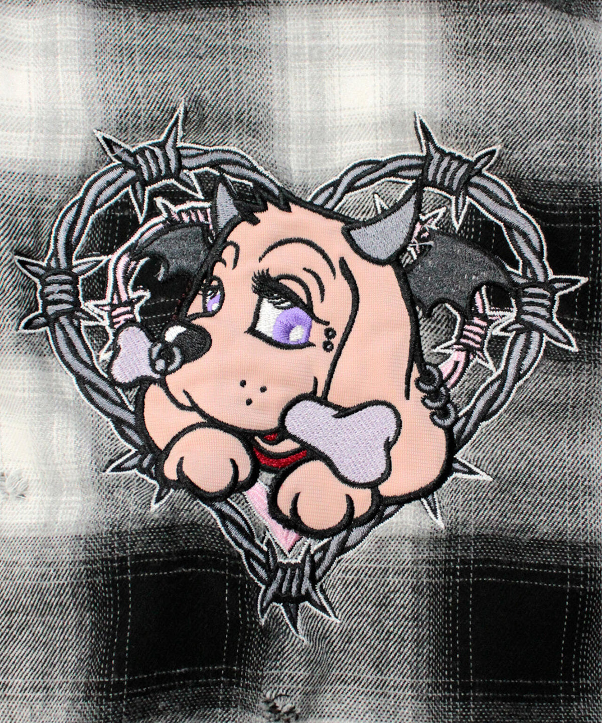 GALFY/ガルフィー/小悪魔犬萌え袖チェックシャツ