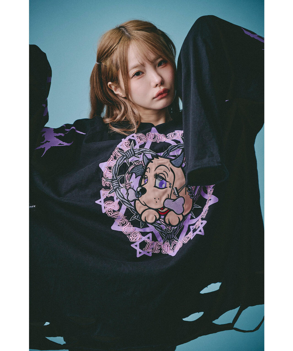 GALFY/ガルフィー/×松本いちか 小悪魔犬萌え袖ロンTEE