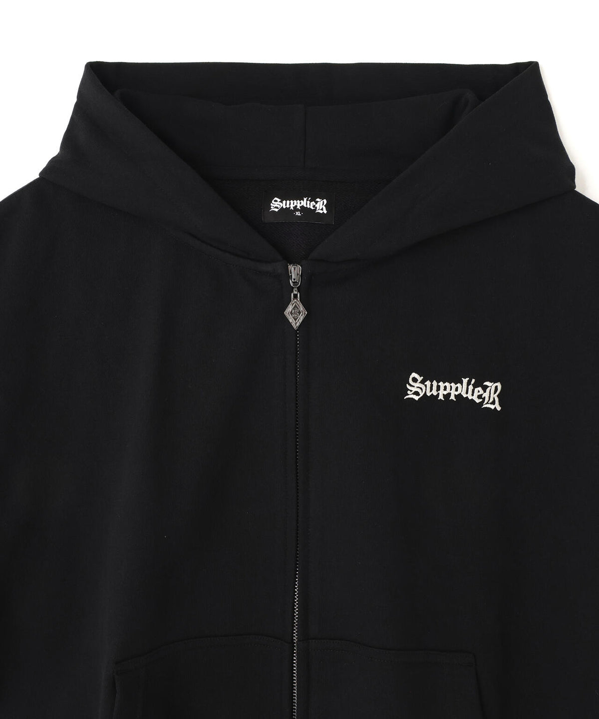 SUPPLIER/サプライヤー/Multiple Cross Leather Patch Zip Hoodie