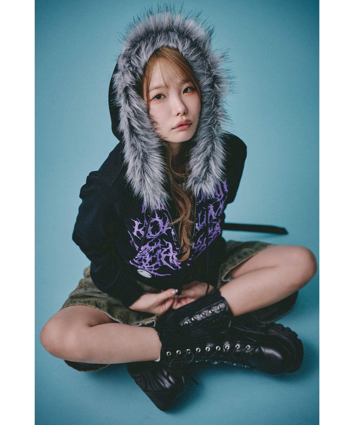 GALFY/ガルフィー/×松本いちか 小悪魔犬ふわふわフードZIPパーカー