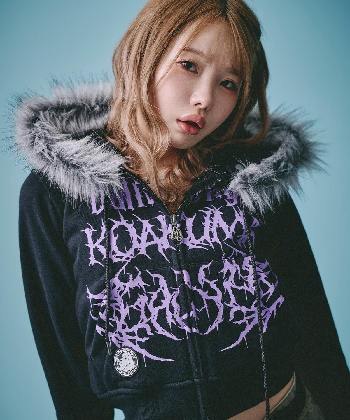 GALFY/ガルフィー/×松本いちか 小悪魔犬ふわふわフードZIPパーカー