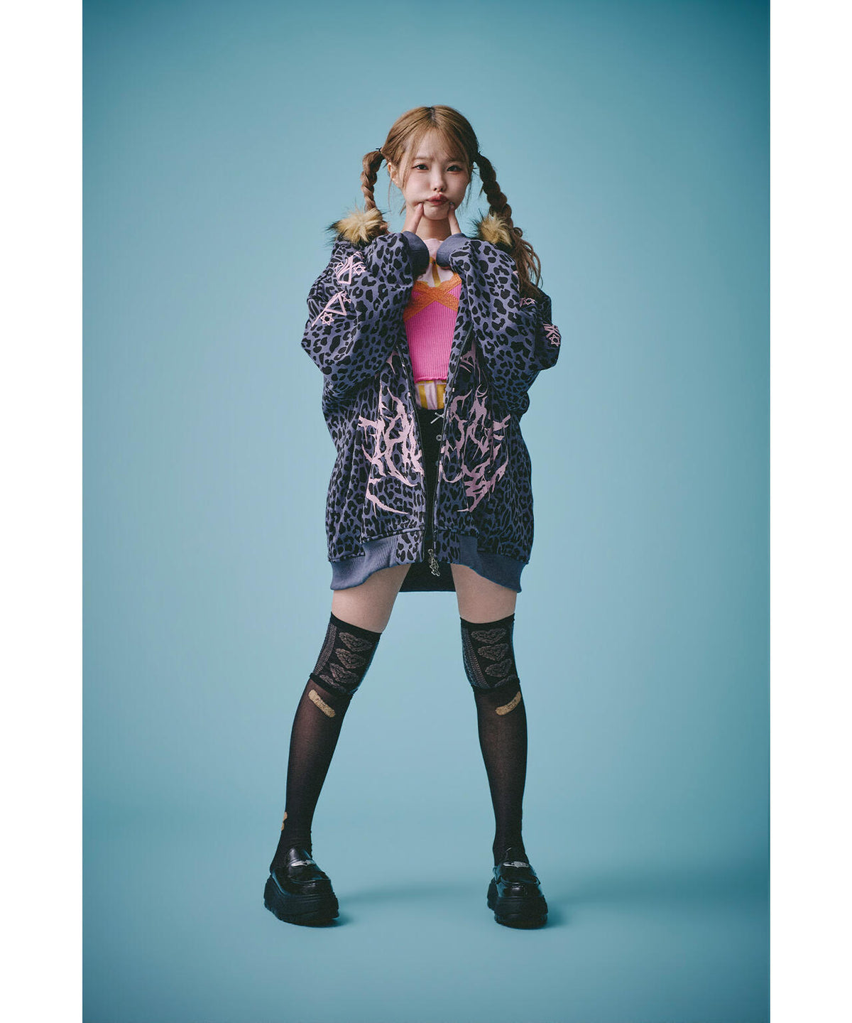 GALFY/ガルフィー/×松本いちか 小悪魔犬ふわふわフードZIPパーカー