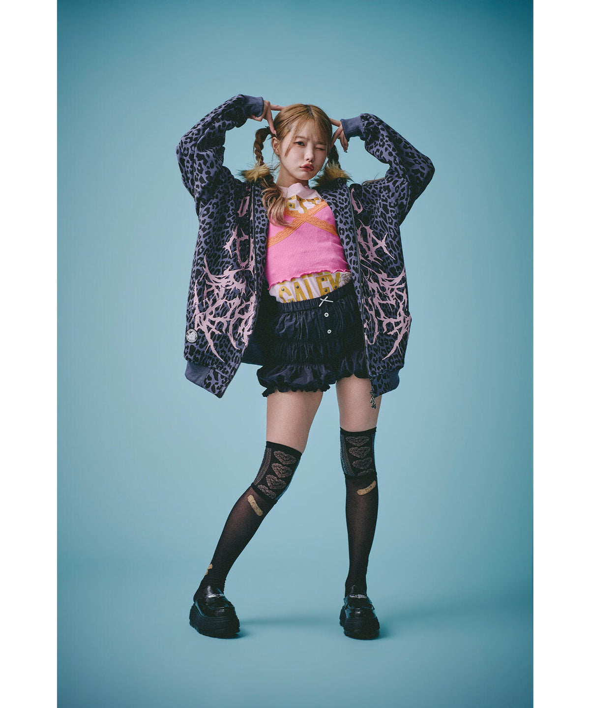 GALFY/ガルフィー/×松本いちか 小悪魔犬ふわふわフードZIPパーカー