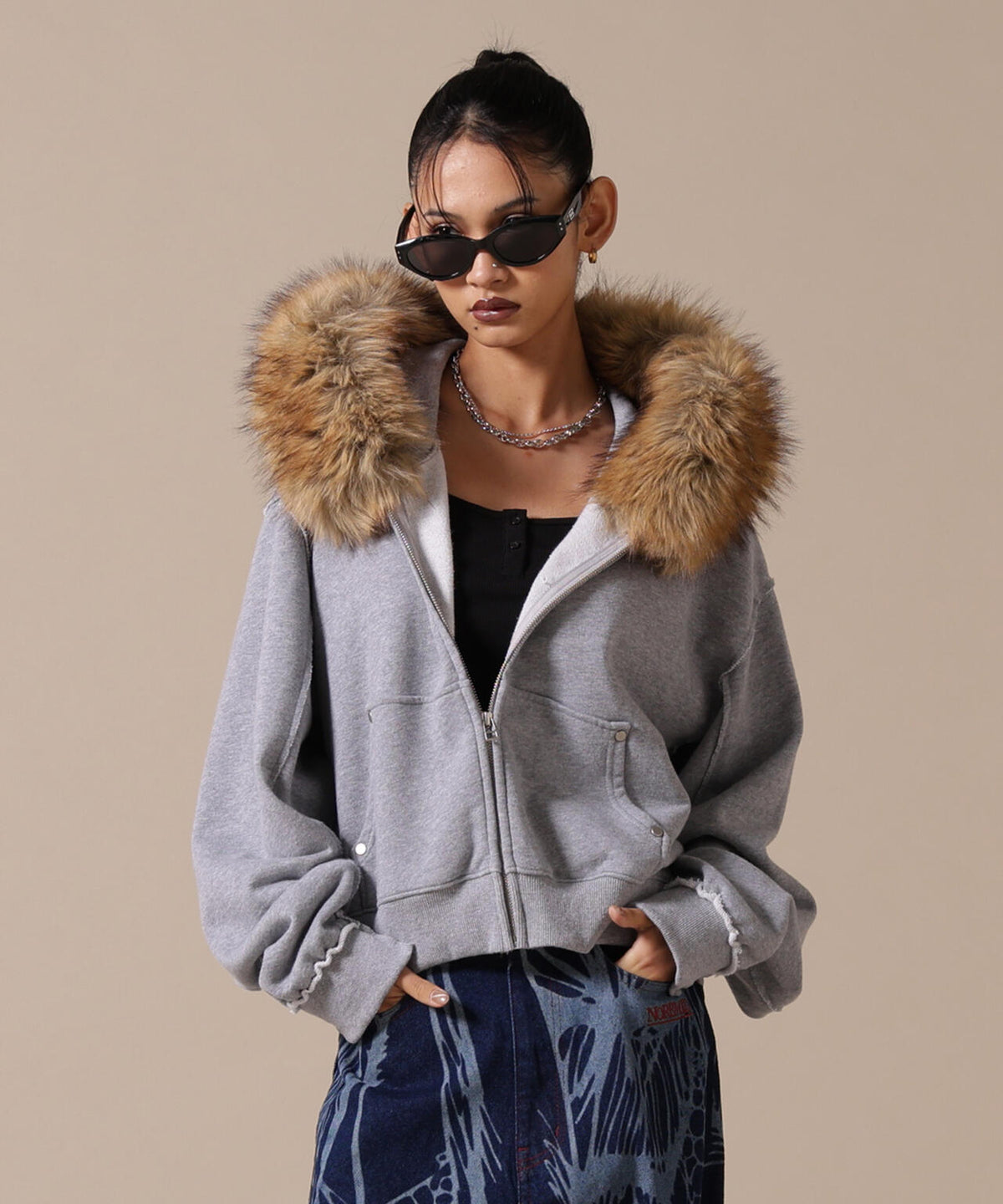 DankeSchon/ダンケシェーン/WOMEN FUR SWEAT HOODIE