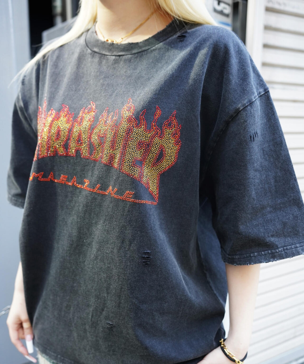 Thrasher/スラッシャー/【LHP別注】LINESTONE TEE/ラインストーンTシャツ