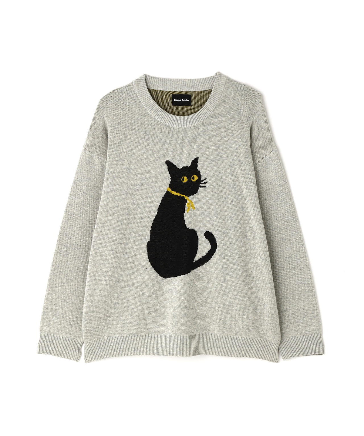 【WEB&DEPOT限定】DankeSchon/ダンケシェーン/WJACQUARED CAT CREWNECK
