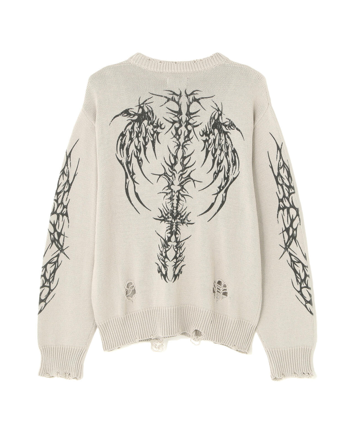 SUPPLIER/サプライヤー/Distressed Tribal Bones Crew Knit
