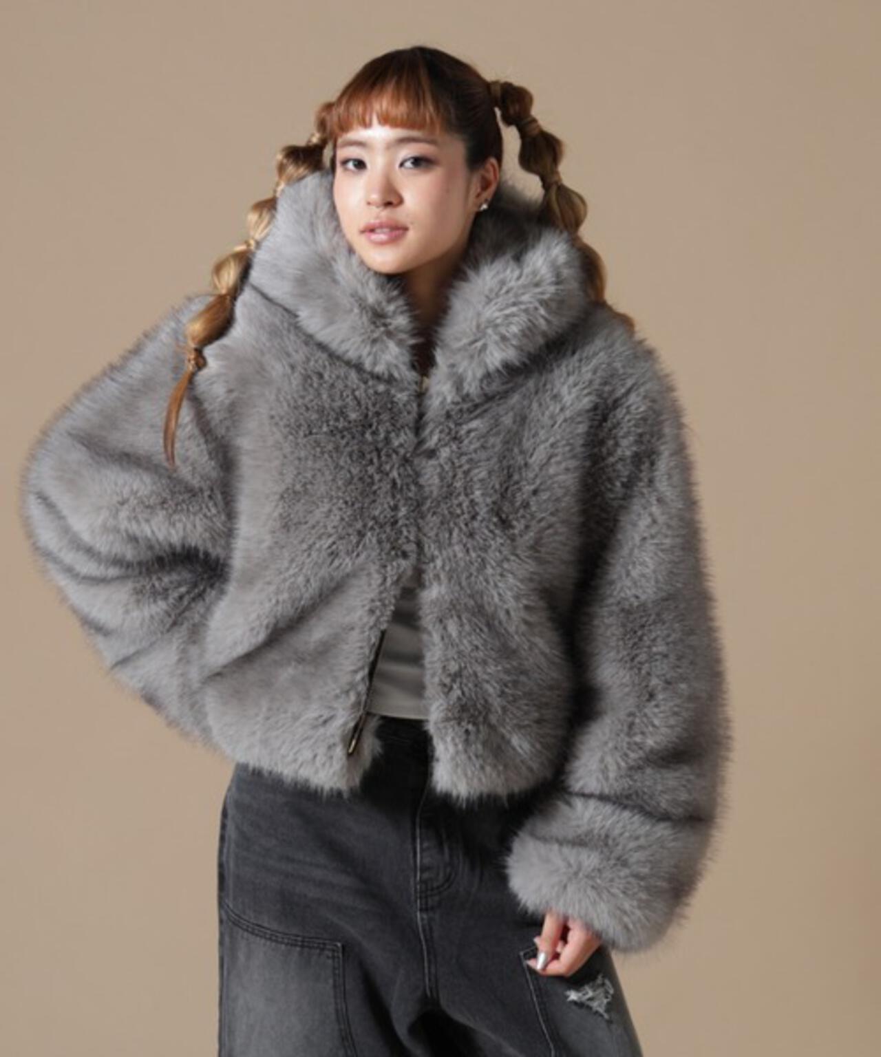 DankeSchon/ダンケシェーン/WOMEN ECO FUR HOOD BLOUSON