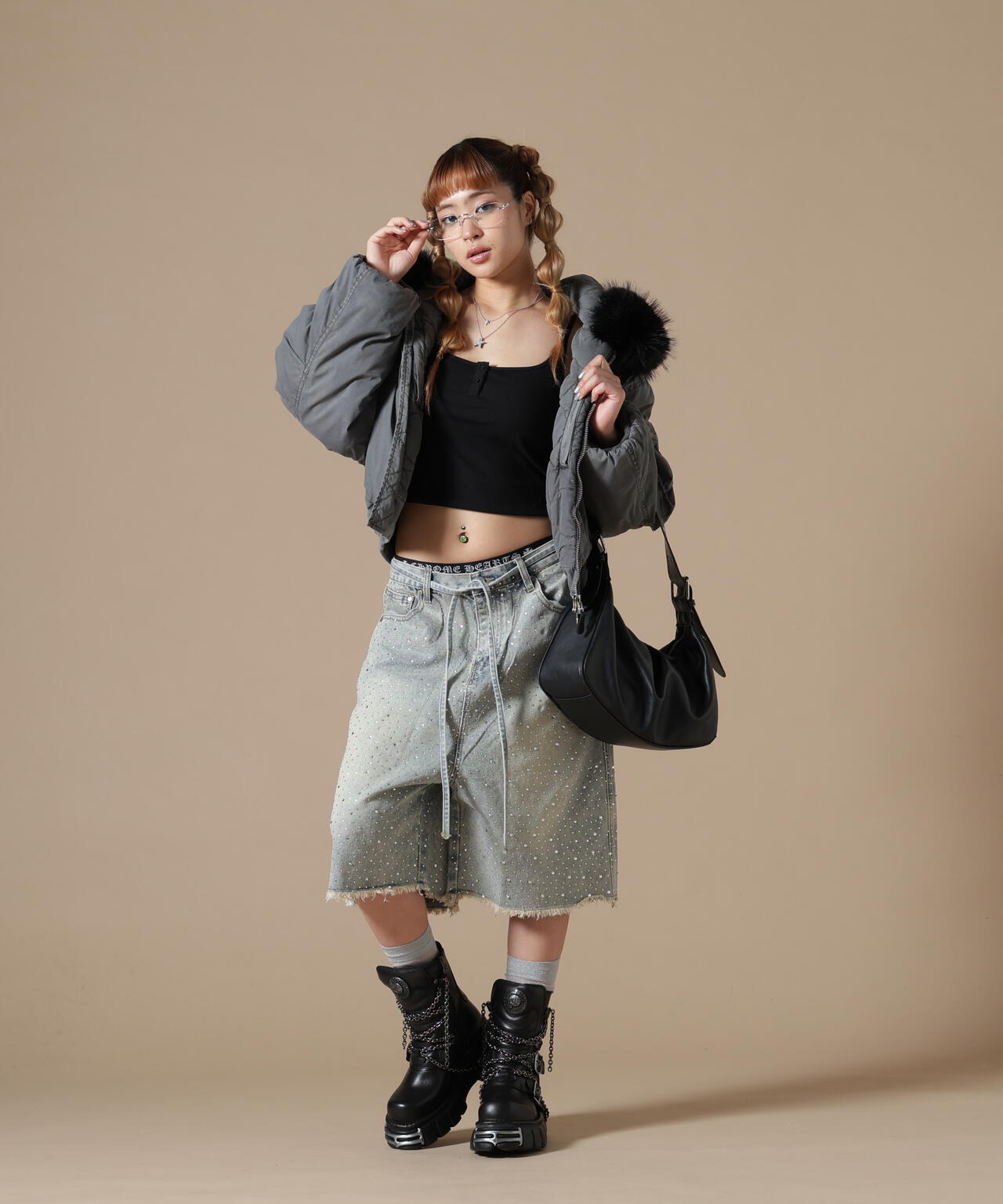 DankeSchon/ダンケシェーン/WOMEN COTTN NYLON FUR BLOUSON