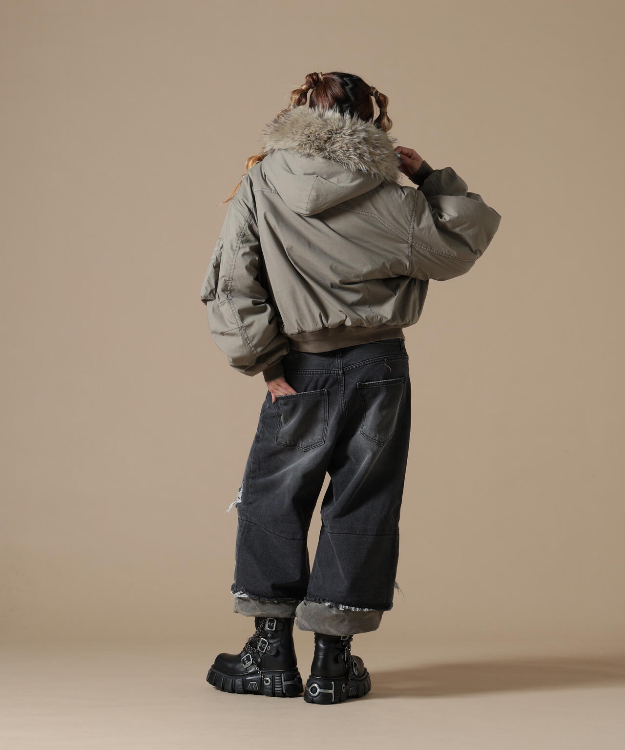 DankeSchon/ダンケシェーン/WOMEN COTTN NYLON FUR BLOUSON