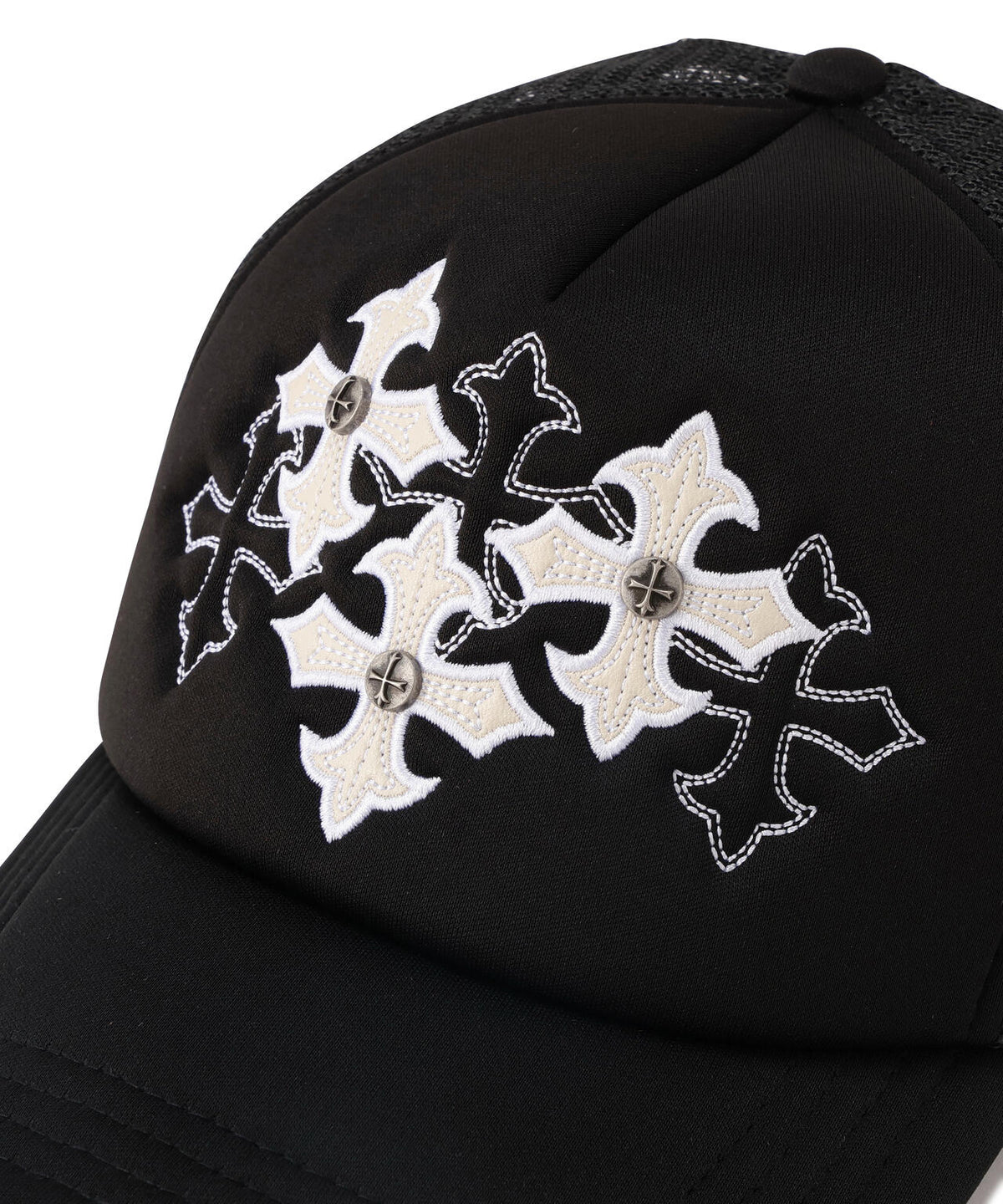 SUPPLIER/サプライヤー/Multiple Cross Leather Patch Mesh Cap