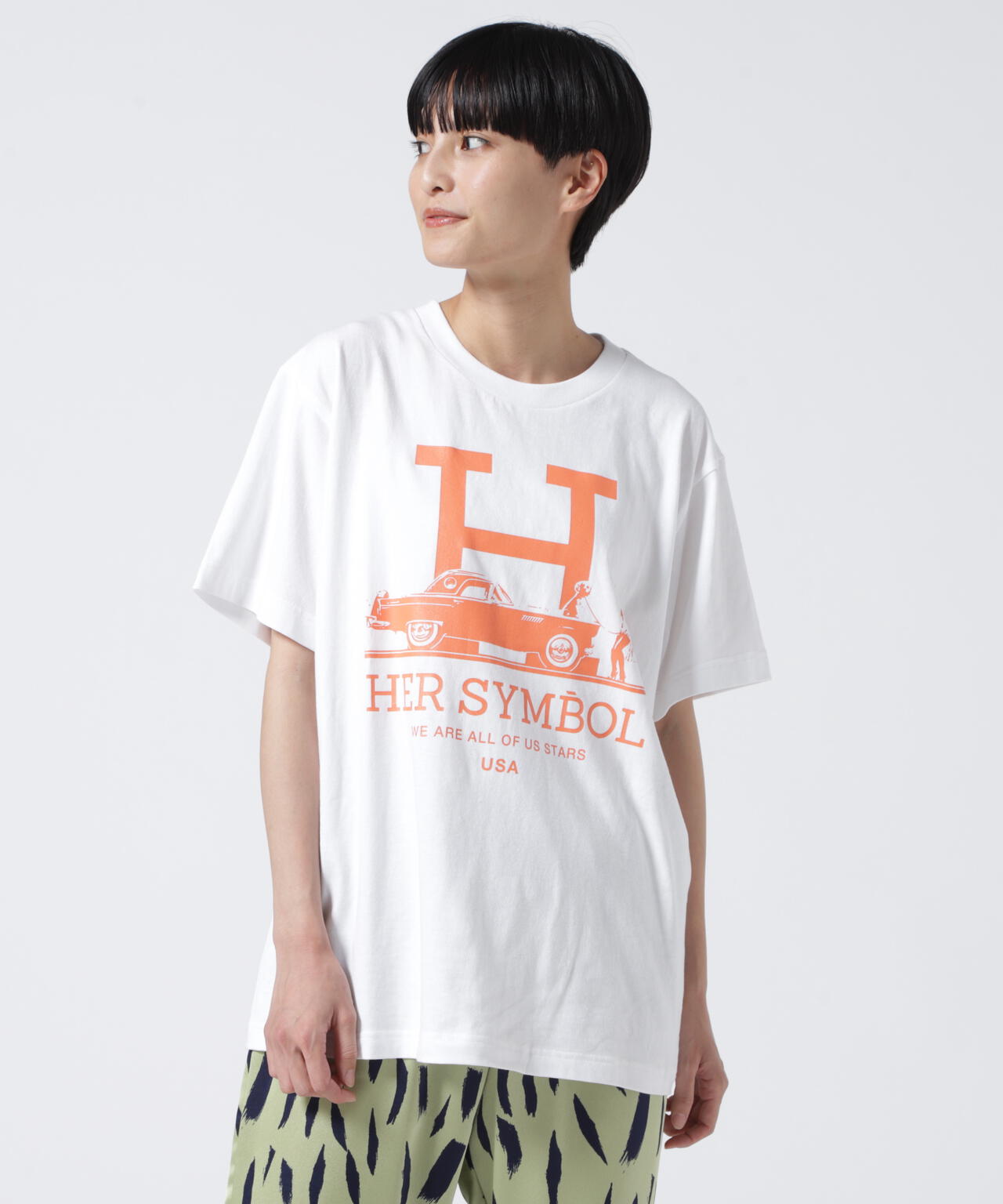 Kare/ME(カーミー)H MM Tシャツオレンジプリント