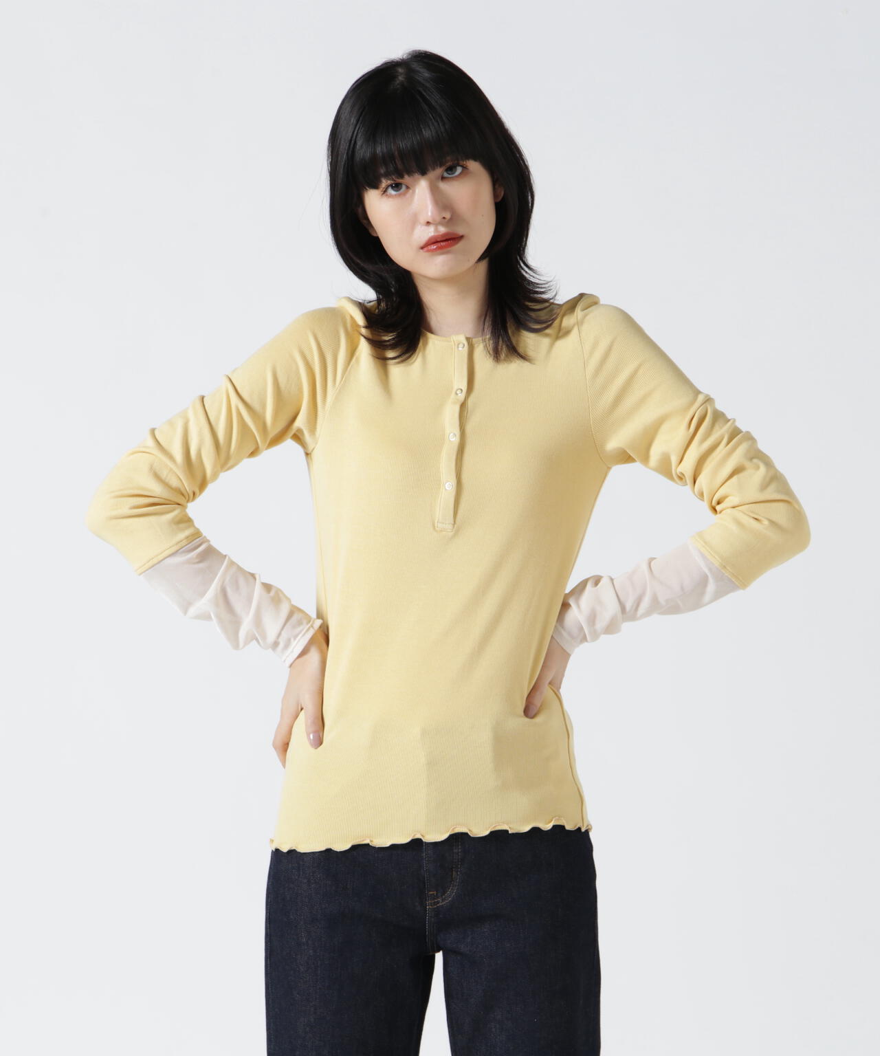 ANTHOM(アントム) 別注2WAYソデチュールロングスリーブTシャツ