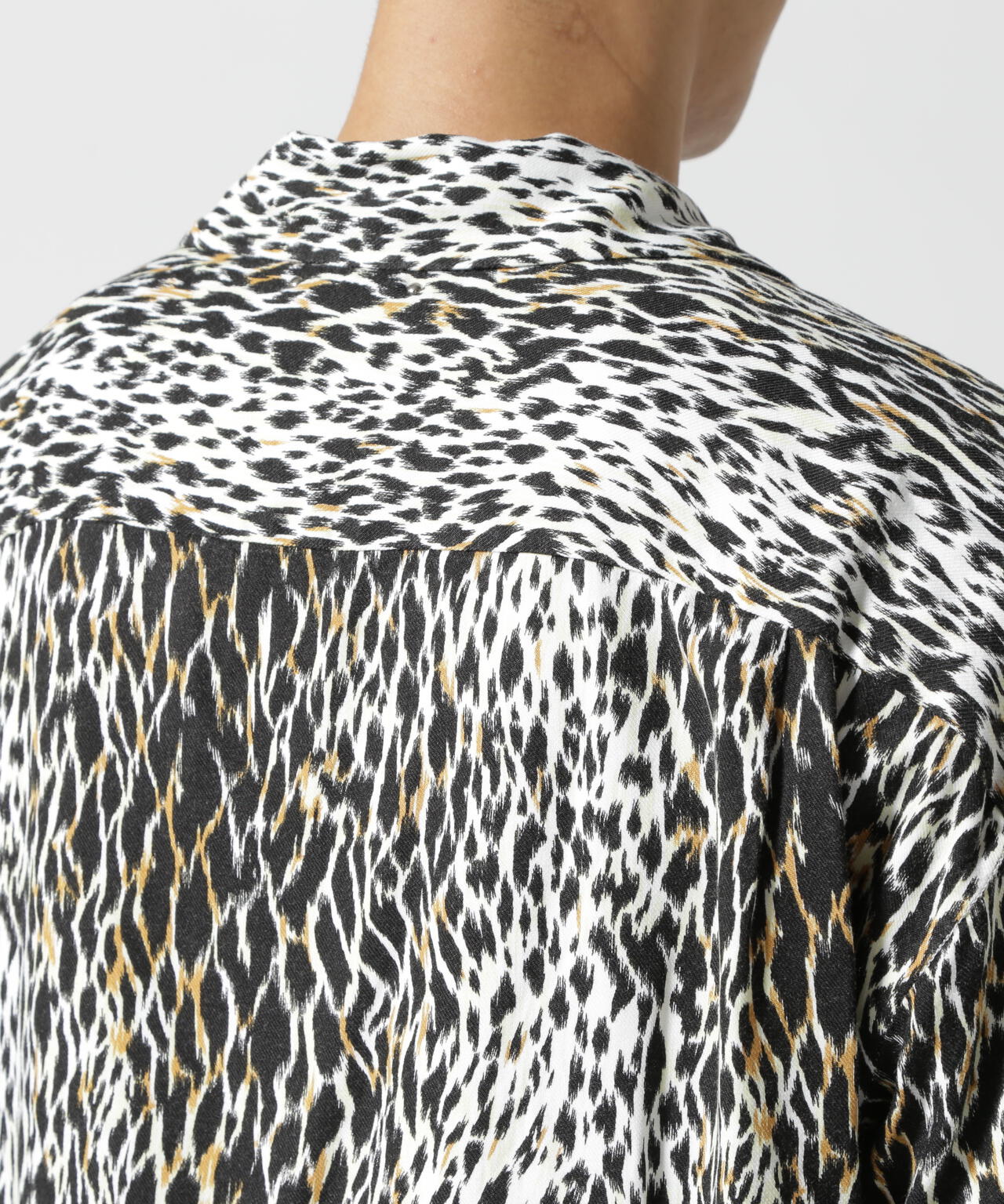 MINEDENIM(マインデニム)Leopard Open Collar SH
